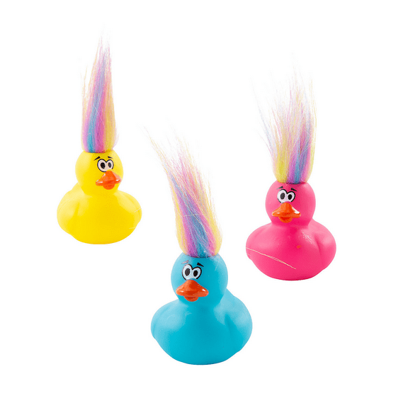 Crazy Hair Rubber Duckies - Party Favors - 12 Pieces