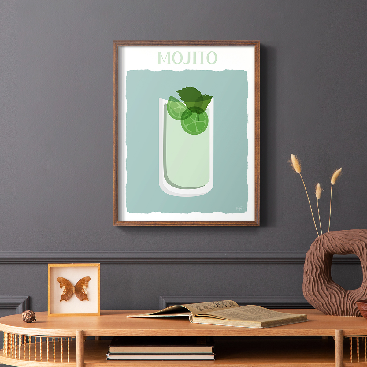 Mojito in Brown Solid Wood 11 x 14 Framed Print