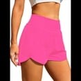 thumbnail image 2 of Pantalones Cortos Deportivos de Cintura Alta para Mujer, con Bolsillos, Elásticos, para Gimnasio. Rosa Roja M, 2 of 5