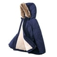 thumbnail image 2 of Toddler Boys Girls Coats Padded Winter Parka Puffer Jackets Kids Faux Fur Collar Hooded Winter Warm Coat Overcoats 3-8 Years, 2 of 9