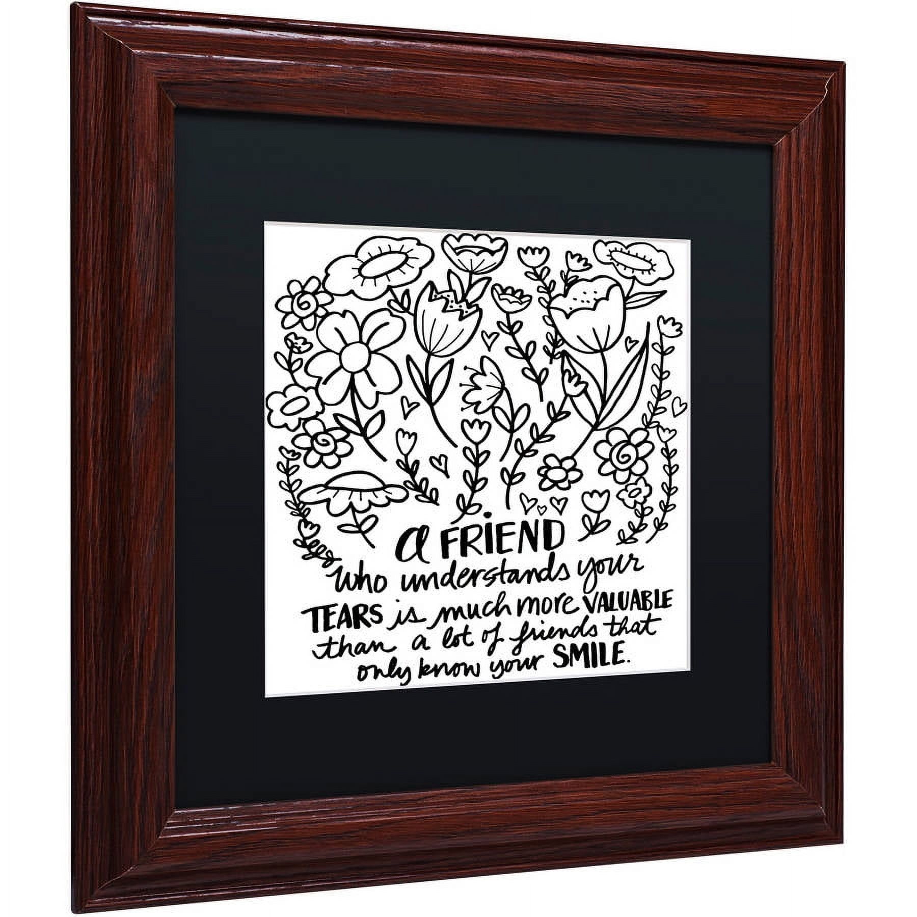 Trademark Fine Art "A Friend" Canvas Art by Elizabeth Caldwell, Black Matte, Wood Frame