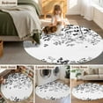thumbnail image 5 of Round Rug 4Ft Washable Non-Slip, Black Leaves Circle Area Rugs for Living Room Bedroom, Summer Botanical Indoor Floor Mats Carpet Runner for Home Decor Aesthetic, 5 of 8