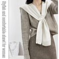 thumbnail image 4 of CAILDANL Women's Fashion Sweater Knitted Shawl Knitted Knotted Shawls Khaki Sweater Shawl Air-Conditioned Room Shawl, 4 of 9