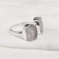 thumbnail image 3 of Natural Rose Quartz Ring, Rough Quartz Gemstone Ring, 2 Stone Adjustable Ring, 925 Sterling Silver, Womens Ring, Christmas, Thanksgiving, Handmade, Statement Jewelry, Rough Gemstone Jewelry, 3 of 6