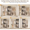 thumbnail image 5 of Homieasy 20.5 - 120'' W Closet System with Hanging Rods(Cut to Fit), Gray, 5 of 6