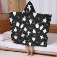 thumbnail image 5 of Spooky Halloween Ghosts Pattern Hooded Bath Towel，50"x30" for Ages 3 To 12 Kids, Quick Dry Lightweight Soft Microfiber Hood Beach Towel Cover Up for Kids, 5 of 7