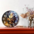 thumbnail image 2 of Dreamtimes Home Decor Merry Christmas Tree Santa Claus Winter Round Acrylic 10 Inch Wall Clock Non Ticking Silent Clock Art for Living Room Kitchen Bedroom, 2 of 5