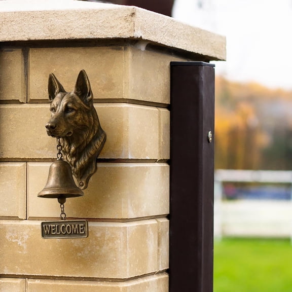 Funny German Shepherd Doorbell, Dog Welcome Doorbell, Retro Wall-Mounted Decorative Doorbell, Vintage Metal Outdoor Farmhouse Retro Doorbell for Front Door, Porch, Home, Shop