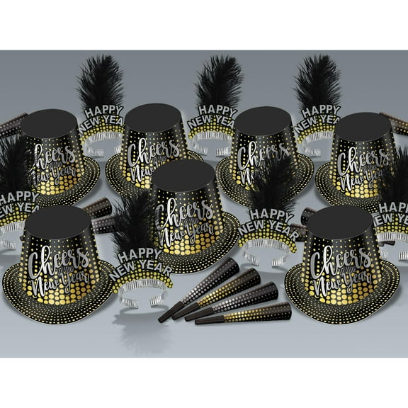 Beistle Silver & Gold Cheers To New Year Eve Party Kit for 50 People
