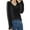 Black, variant on Womens Knit Sweaters V Neck Long Sleeve Solid Color Casual Trendy Loose Fit Breathable Comfort Tops Khaki S