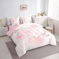 thumbnail image 3 of jejeloiu Lovely Bow Knot 7-Piece Bedding Comforter Set,Colorful Cute Butterflies King Bedding Sets For Girls Reversible, 3 of 8