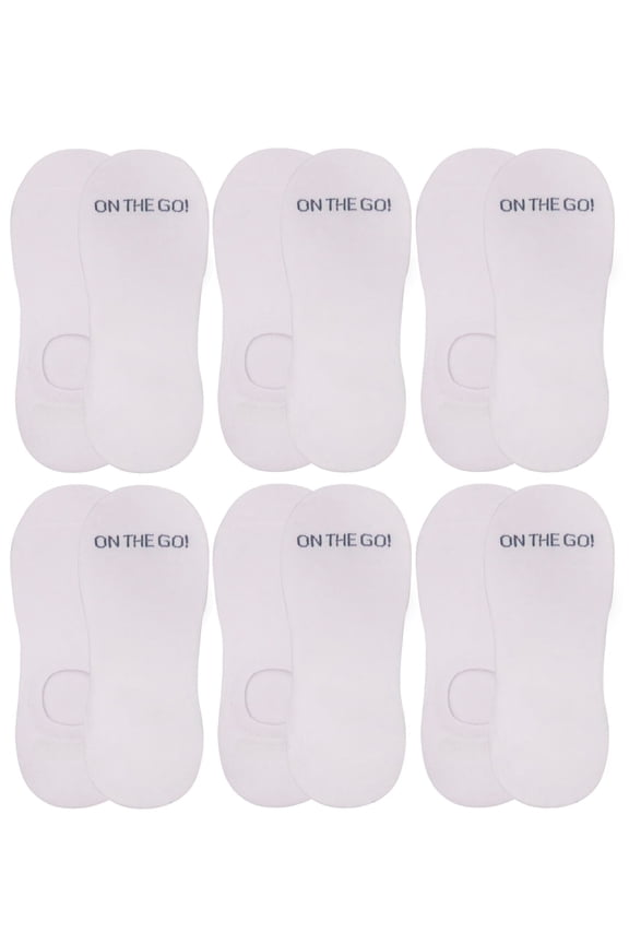Men's Invisible Socks (6 Pair Pack, White)