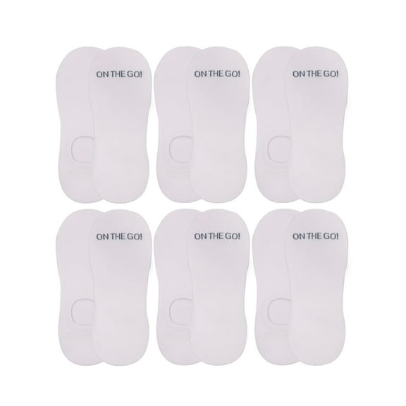 On the Go Men's Invisible Socks (6 Pair Pack, White)
