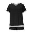 thumbnail image 2 of Maplenight 2 Piece Outfits for Women Summer Fall Lounge Sets Crew Neck Short Sleeve Tee and Drawstring Shorts Loungewear Sets, 2 of 5