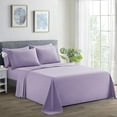 thumbnail image 1 of Marina Decoration Ultra Soft Silky Deep Pocket Solid Rayon from Bamboo Bedding All Season Sheet Set, Purple Color, 1 of 7