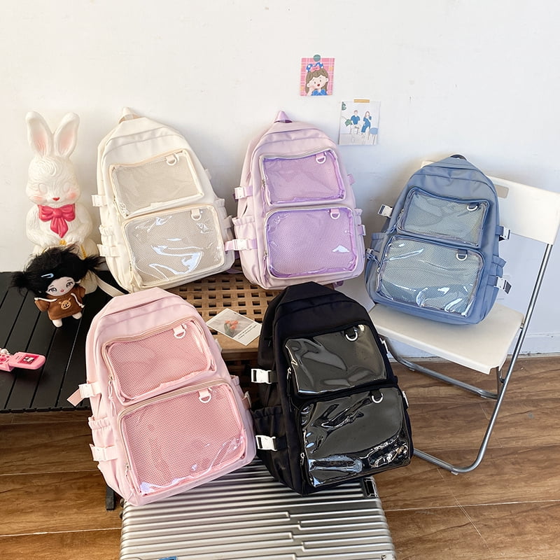 Japanese Style Transparent Ita Bag Comic Cons Large Capacity Women Backpack Fashion School Bags for College Student JK