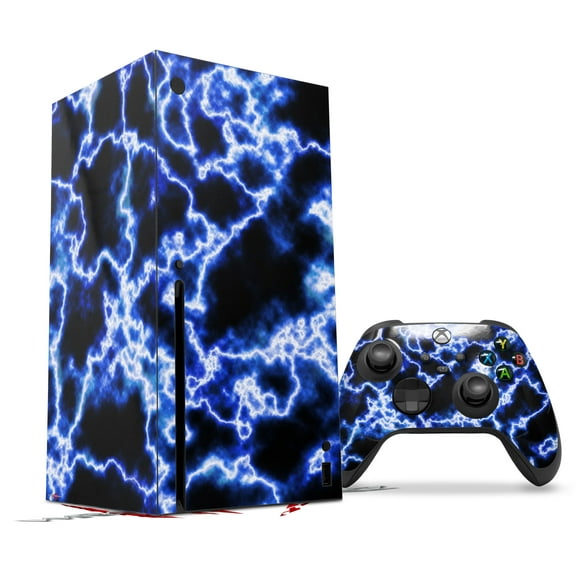 WraptorSkinz Skin Wrap compatible with the 2020 XBOX Series X Console and Controller Electrify Blue (XBOX NOT INCLUDED)