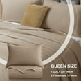 thumbnail image 4 of 3 Pieces Bedspread Set, Soft Reversible Microfiber Bed Spread Coverlet for All Season, 86.6''94.5'' Queen Size Quilt and 2 Shams,Brown, 4 of 4