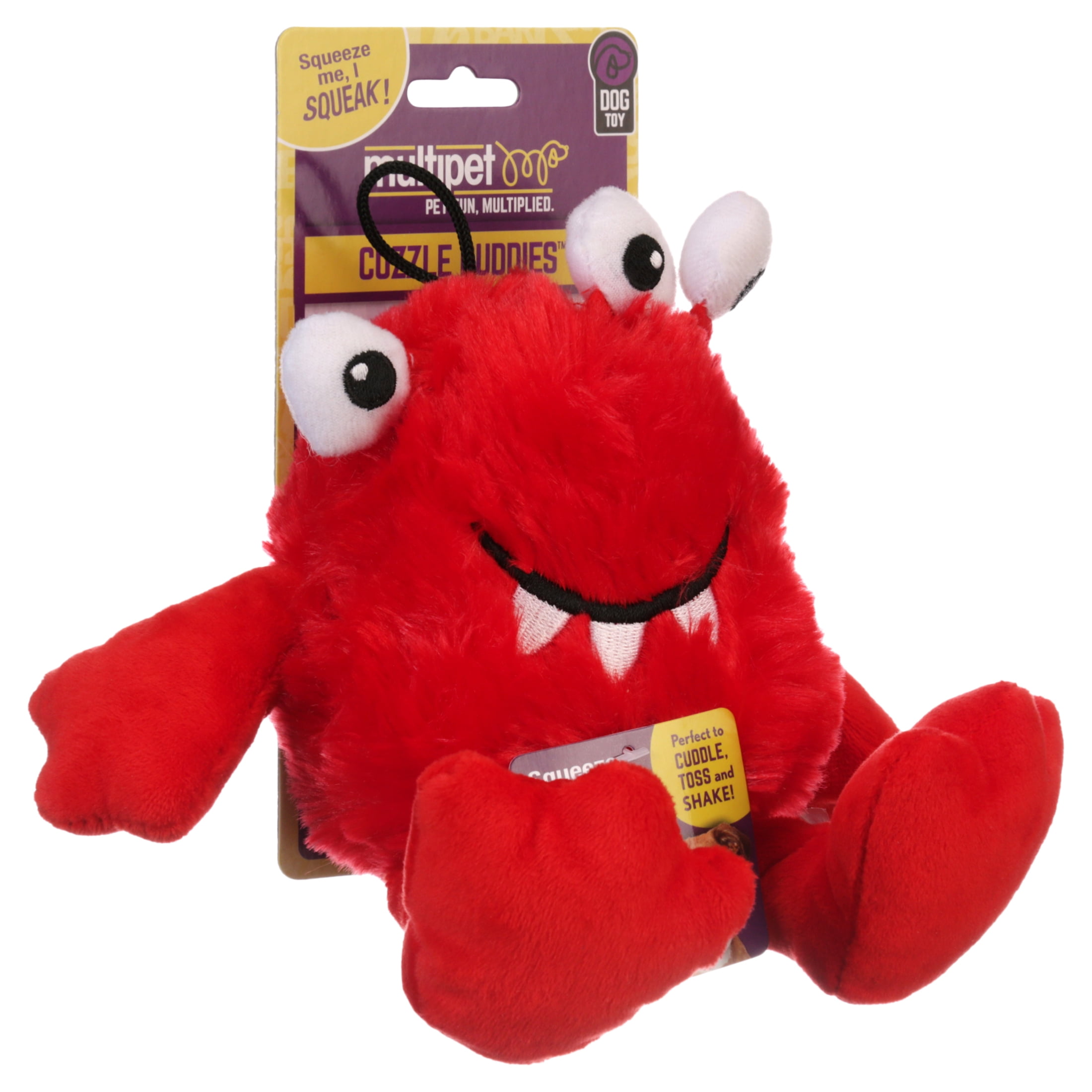 Multipet Plush Monster Dog Toy, Assorted Colors, Size: 9