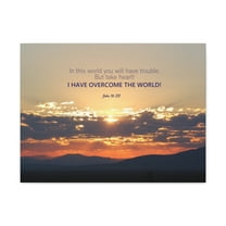 Scripture Walls John 16:33 Overcome The World Bible Verse Canvas Christian Wall Art Ready to Hang Unframed