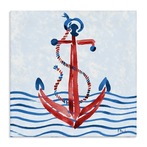Stupell Industries Brushstroke Anchor Painting Canvas Wall Art design by Paul Brent, 17 x 17