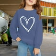 thumbnail image 2 of KAUOD Girls Heart Print Sweatshirts Oversized Love Graphic Knit Pullover Sweater Teen Kids Long Sleeve Cotton Shirt Tops, 2 of 6