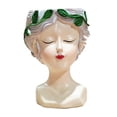 thumbnail image 2 of 2x mujer cabeza femenina resina macetas suculentas Cactus florero decoración Soledad Jardinera de jarrones, 2 of 10