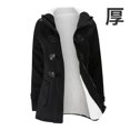 thumbnail image 1 of Sudadera con capucha para mujer, abrigo grueso con cremallera y botones, ropa de calle informal, moda de otoño e invierno, 1 of 4