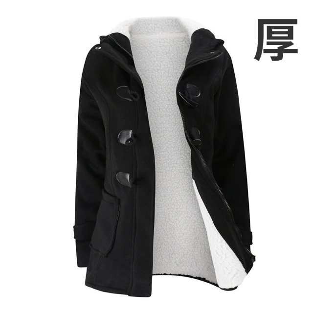 Sudadera con capucha para mujer, abrigo grueso con cremallera y botones, ropa de calle informal, moda de otoño e invierno