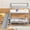 Grey White MDF Plywood, variant on LHSHID House-Shaped Wooden Bunk Bed with Slide and Storage Staircase, Gray and White