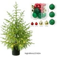 thumbnail image 2 of 2FT Pre-Lit Artificial Norfolk Pine Christmas Tree with LED String Lights,Tabletop Christmas Tree with Multicolored Hanging Christmas Balls Ornaments,for Home,Office,Holiday Xmas Decor, 2 of 9