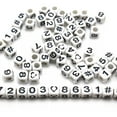 thumbnail image 3 of U8MO 250 White with Black Assorted Number "#" Cube Pony Beads 6X6mm Kids Craft Making, 3 of 5
