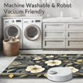 thumbnail image 5 of ODIKA 4'x6' Machine Washable Non-Slip Area Rug, Art Garden Geometric Floral Composition High Traffic Rug, White, 218417, 5 of 7