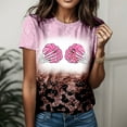 thumbnail image 2 of TSADFHJI Hauts d'Été pour Adolescentes Femmes Décontracté Simple Col Rond Manches Courtes T-Shirt Mode Imprimé Amusant m Blanc, 2 of 4