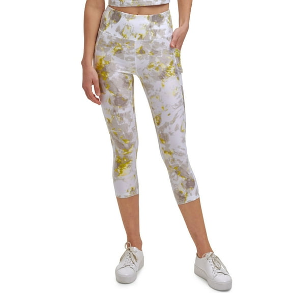 $49 Calvin Klein Women's High Waist Stretch, Crop Tight Legging, Daffodil, XS