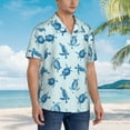 thumbnail image 2 of KLL Men's Hawaiian Shirt Short Sleeve Button Down Beach Shirts-Turtle, 2 of 5