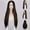 Black, variant on European Human Hair Blend Long Straight Lace Front Wig Middle Part Natural Synthetic Fiber Headpiece For Women
