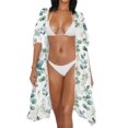 thumbnail image 3 of HELLHERO Eucalyptus Leaves Print Women's Swimsuit Coverups Fashion High Quality Fabrics Quick Dry Beach Cover Ups for Women, 3 of 6