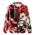 thumbnail image 4 of Demon Slayer Jacket Casual Oversized Hoodie Stylish Zipper Hooded Sweatshirt Warm Loose Outerwear 4XL, 4 of 8