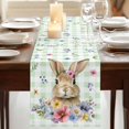 thumbnail image 3 of Table Runners 36 Inches Long Dress Scarves, Bunny Easter Farmhouse Kitchen Table Runner, Short Coffee Tablerunners, Green Plaid Spring Floral Pastoral 13x36 Inch, 3 of 9