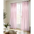 thumbnail image 5 of Pink Sheer Curtains 84 Inch Length 2 Panels Set for Living Room/Bedroom, Modern Abstract Art Ombre Striped Kitchen Curtains with Grommet Semi-Sheer Curtains Drapes Voile Window Treatments 42"x84"x2, 5 of 7