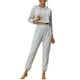thumbnail image 2 of Conjuntos de sudaderas y pantalones de chándal para mujeres INSPIRE CHIC, sudadera corta y joggers largos 2XL gris, 2 of 6
