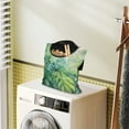 thumbnail image 2 of ZIATUBLE Palm Leaves Clothespin Storage Bag Reusable Laundry Clothes Pin Holder with Large Opening Hanging Can Storage Organizer Pantry Easy to Clean Clothes Pin Bag for Outside, 2 of 7