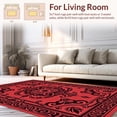 thumbnail image 2 of ODIKA 4'x6' Machine Washable Non-Slip Area Rug, Elegant Swirling Damask Nouveau Decorative High Traffic Rug, Red, 452695, 2 of 7