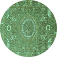 thumbnail image 1 of Ahgly Company Indoor Round Abstract Turquoise Blue Modern Area Rugs, 8' Round, 1 of 4