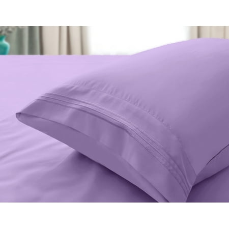 Comfylife King Size Bamboo Derived Rayon Pillowcase Set-Moisture Wicking, No Fading- King (2 Pieces)-Lavender