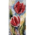 thumbnail image 2 of Withaar, Rian 18x32 Black Ornate Wood Framed with Double Matting Museum Art Print Titled - Red tulips, 2 of 4