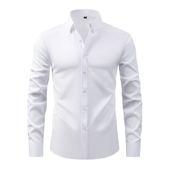 AZoiNM Men's Slim Fit Business Long Sleeve Shirt Wrinkle-Free Moisture Wicking Polyester