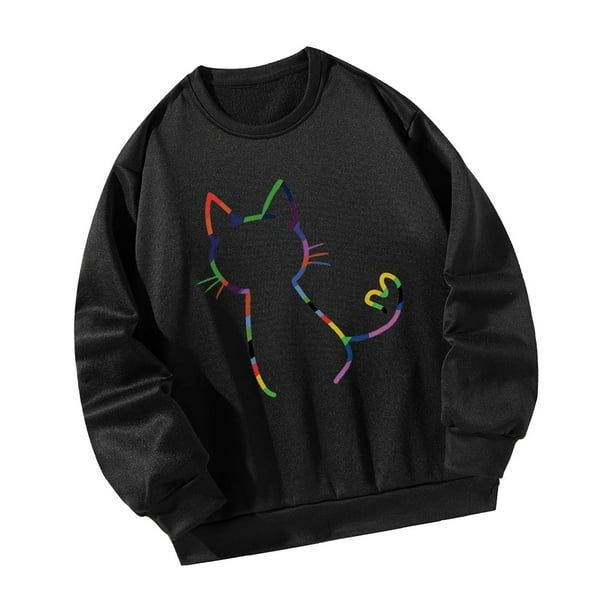 Sudadera de mujer Sudadera con cuello redondo Estampado gráfico Tops sueltos Sudadera suave Ropa deportiva para ir de compras Deportes Oficina , SG