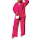 thumbnail image 2 of VISgogo Conjunto de Traje Femenino de 2 Piezas, Camisa de Manga Larga con Solapa de Color Sólido + Pantalones Largos Sueltos para Mujer, S/M/L/XL/XXL VISgogo moda, 2 of 5